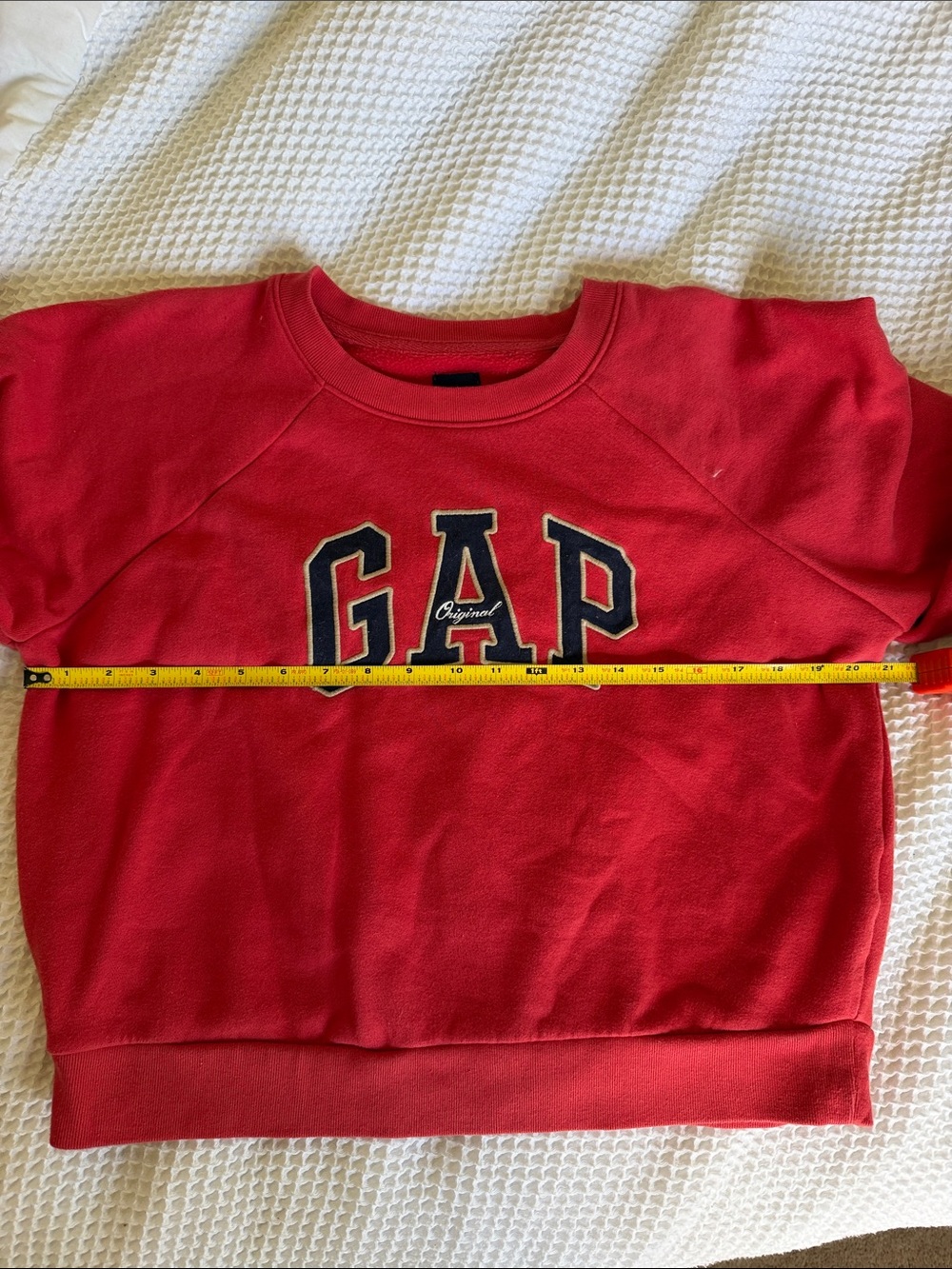 GAP Kids Red Logo Crew Sweatshirt with Black Trim - Picture 5 of 7